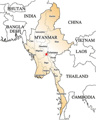 ミャンマー地図